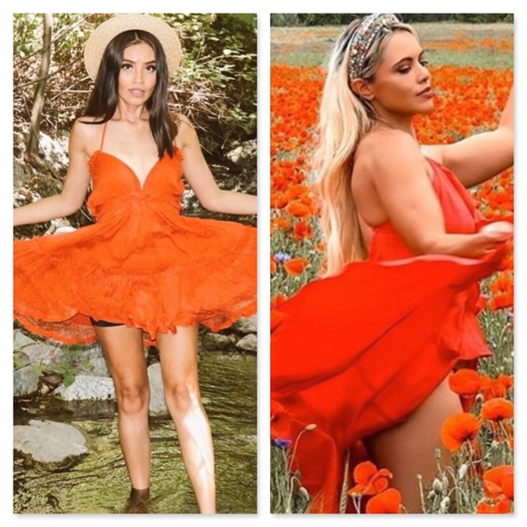 Backless Babydoll Short Dress in Burnt Orange - Picture 13 of 14